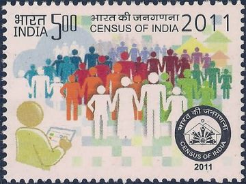 Census of IndiaThematic Rs. 5  (Hinged/Gum washed stamp)