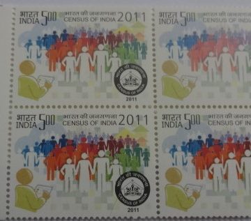 Census of India(Block of 4 TL Stamp)