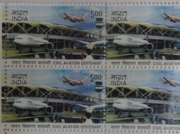Civil Avation Centenary(Block of 4 TL Stamp)