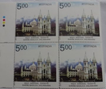 Shrine Basilica Vailankanni(Block of 4 TL Stamp)