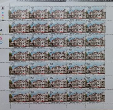 Heritage Buildings - Agra HPO Heritage, Post Office,?Architecture, Archaeology Rs.5- MNH (Stamp Full Sheets -35stamps)