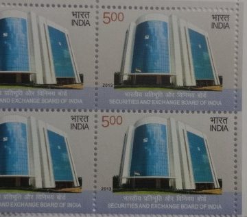 Securities & Exchange Board of India (Block of 4 TL Stamp)