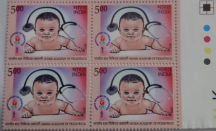 Indian Academy of Pediatrics(Block of 4 TL Stamp) | Indian Postage Stamps | Indian Coins | Old Indian Currency | Rare Indian Coins | Numismatic Collection India