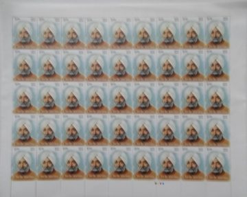 Beant Singh PersonalityChief MinisterPoliticianIndian National CongressSikhism Rs. 5 - MNH (Full sheet - 45 stamps)