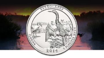 2014- Brilliant Uncirculated EVERGLADES National Park Quarter Coin