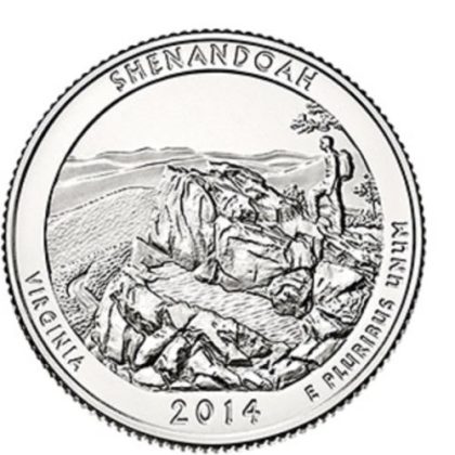 2014- Brilliant Uncirculated SHENANDOAH National Park Quarter Coin | Indian Postage Stamps | Indian Coins | Old Indian Currency | Rare Indian Coins | Numismatic Collection India
