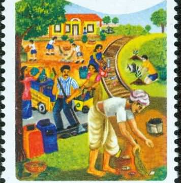 Swachh Bharat (Clean India) Cleanliness, Clean India Campaign, Painting Rs. 5 - MNH Stamp