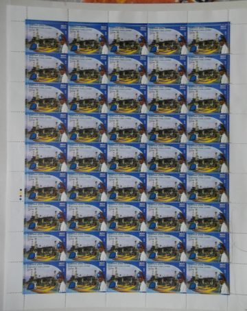 Engineers India Limited EngineeringOilGasPetrochemicalsOrganisationAnniversaryHelmetEngineerPlantTool Rs. 5 - MNH (Full sheet - 45 stamps)