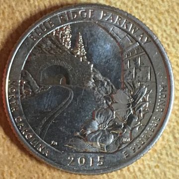 2015 - Brilliant Uncirculated Blue Ridge Parkway National Park Quarter Coin
