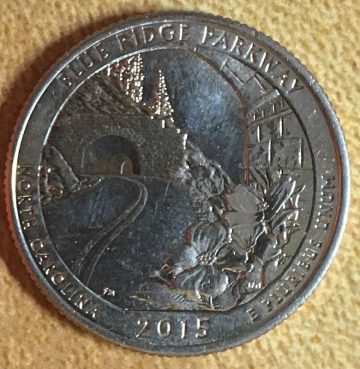 2015 - Brilliant Uncirculated Blue Ridge Parkway National Park Quarter Coin