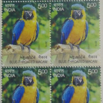 Blue Throated Macaw(Block of 4 TL Stamp)