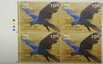 Hyacinth Macaw(Block of 4 TL Stamp) | Indian Postage Stamps | Indian Coins | Old Indian Currency | Rare Indian Coins | Numismatic Collection India