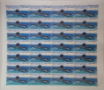 INS KALVARI Rs.5 - MNH (Full sheet - 28 stamps) | Indian Postage Stamps | Indian Coins | Old Indian Currency | Rare Indian Coins | Numismatic Collection India