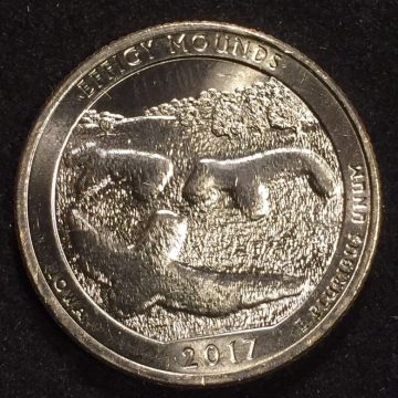 2017 - Brilliant Uncirculated Effigy Mounds National Park Quarter Coin