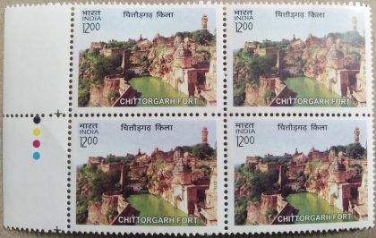 UNESCO World Heritage sites in india Forts. Chittorgarh Fort (Block of 4 TL Stamp) | Indian Postage Stamps | Indian Coins | Old Indian Currency | Rare Indian Coins | Numismatic Collection India