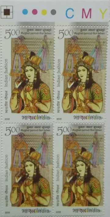 Indian Fashion Through the Ages. Noorjahan (Block of 4 TL Stamp)
