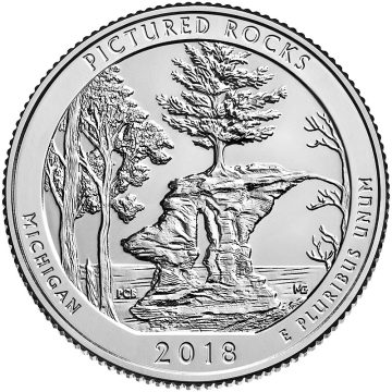 2018 ? Brilliant Uncirculated Pictured Rocks National Lakeshore in Michigan. Quarter Coin