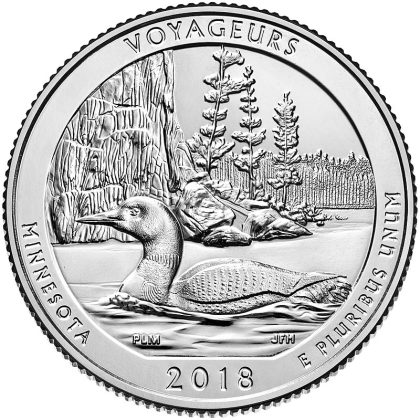 2018 ? Brilliant Uncirculated Voyageurs National Park in Minnesota. Quarter Coin | Indian Postage Stamps | Indian Coins | Old Indian Currency | Rare Indian Coins | Numismatic Collection India