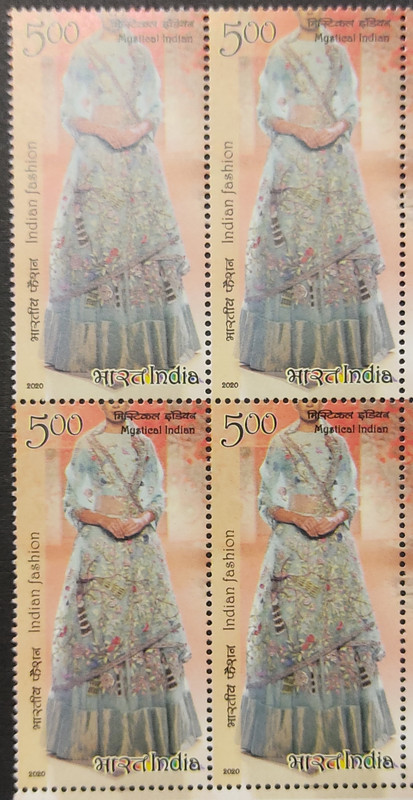 Indian Fashion Series-4 Fashion Designers Indian (Block of 4 stamp)