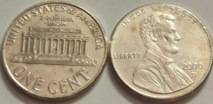 U.S.A. 1-CENT 2000 (used) | Indian Postage Stamps | Indian Coins | Old Indian Currency | Rare Indian Coins | Numismatic Collection India