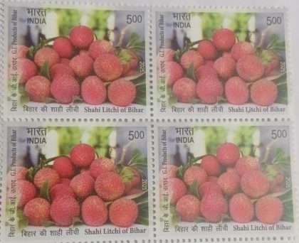 G.I Products of Bihar-Shahi Litchi of Bihar Rs.5 Blk of 4 | Indian Postage Stamps | Indian Coins | Old Indian Currency | Rare Indian Coins | Numismatic Collection India