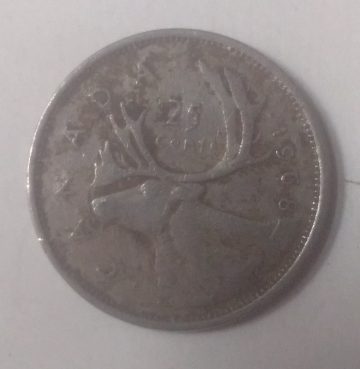 25 Cents Canada 1968 Elizabeth II D.G. Regina