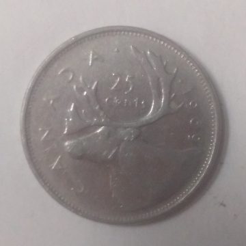 25 Cents Canada 1969 Elizabeth II D.G. Regina