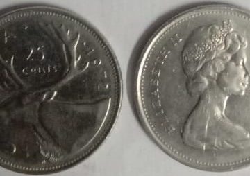 25 Cents Canada 1972 Elizabeth II D.G. Regina (USED)