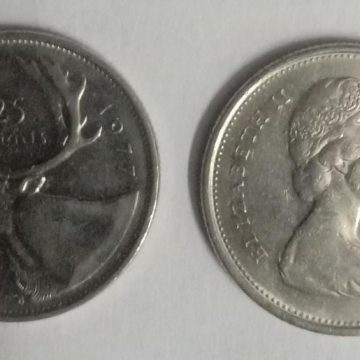 25 Cents Canada 1977 Elizabeth II D.G. Regina (USED)
