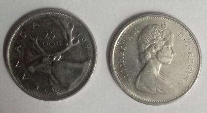 25 Cents Canada 1977 Elizabeth II D.G. Regina (USED) | Indian Postage Stamps | Indian Coins | Old Indian Currency | Rare Indian Coins | Numismatic Collection India