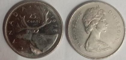 25 Cents Canada 1978 Elizabeth II D.G. Regina (USED) | Indian Postage Stamps | Indian Coins | Old Indian Currency | Rare Indian Coins | Numismatic Collection India