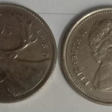 25 Cents Canada 1980 Elizabeth II D.G. Regina(USED)