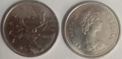 25 Cents Canada 1988 Elizabeth II D.G. Regina(USED) | Indian Postage Stamps | Indian Coins | Old Indian Currency | Rare Indian Coins | Numismatic Collection India