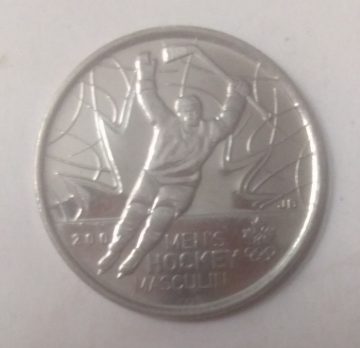 25 Cents Canada 2009 Men's Hockey Masculine Elizabeth II (unc)