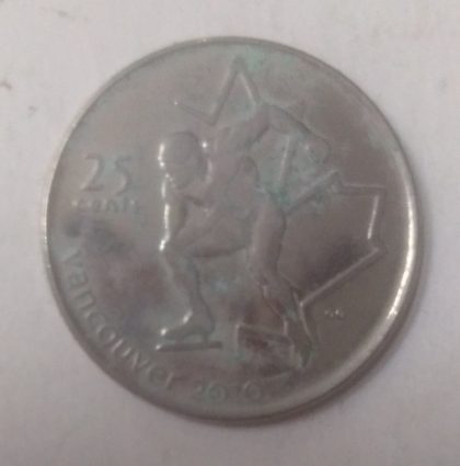 25 Cents Canada 2010 Vancouver Elizabeth II  (used) | Indian Postage Stamps | Indian Coins | Old Indian Currency | Rare Indian Coins | Numismatic Collection India