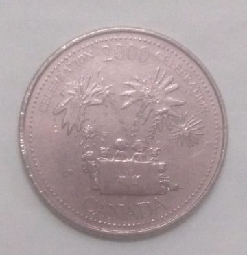25 Cents Canada Celebration 2000 Elizabeth II D.G. Regina (used)