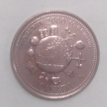 25 Cents Canada Community 2000 Communaute Elizabeth II D.G. Regina (used)
