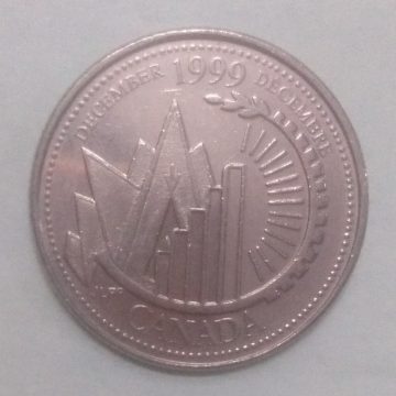 25 Cents Canada December 1999 Elizabeth II D.G. Regina