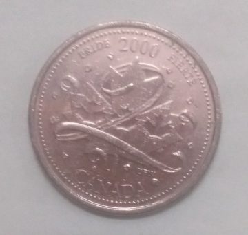 25 Cents Canada Pride 2000 Fierte Elizabeth II D.G. Regina (used)