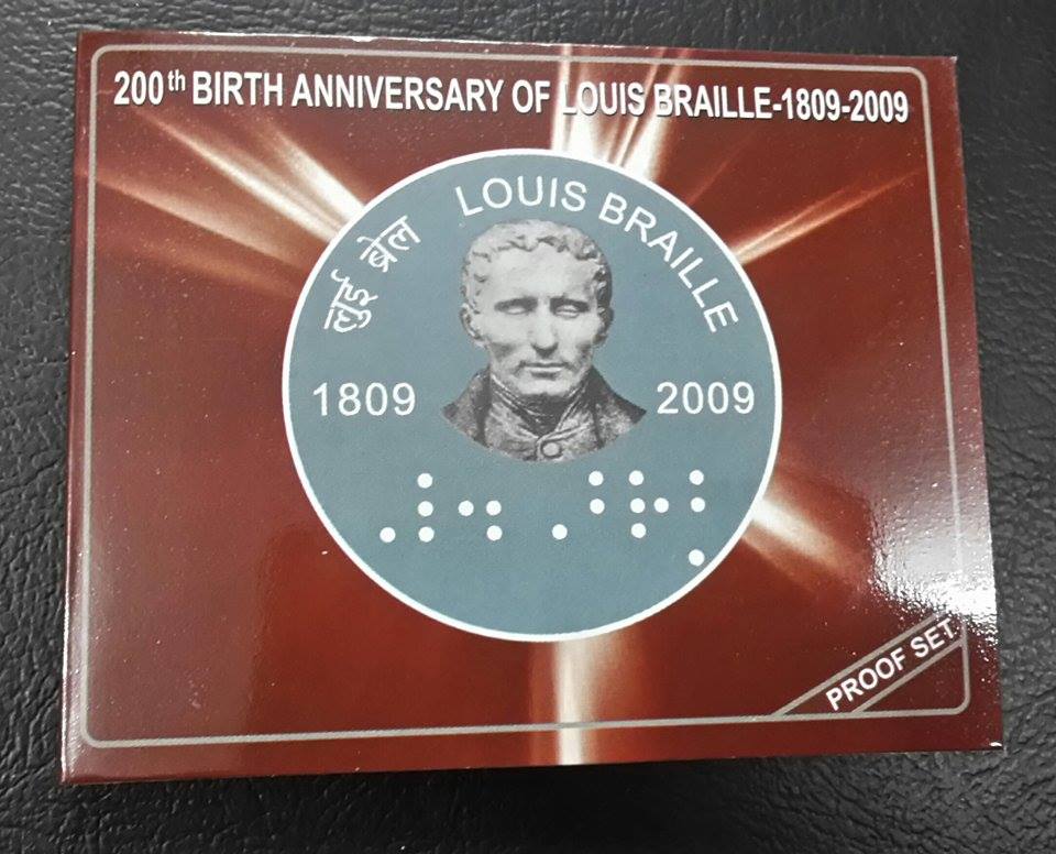 2009 200th Birth Anniversary of Louis Braille Rs 2 Proof