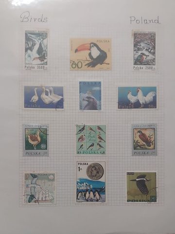 Thematic Birds Stamps of POLAND 12 stamps 8 Used 4 Mint