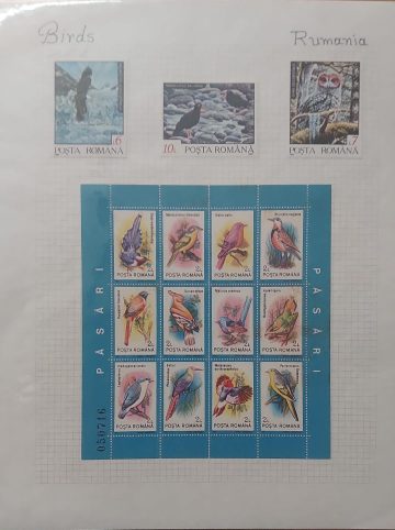 Thematic Birds Stamps of ROMANIA 1 Minature sheet / 3 Stamps Mint
