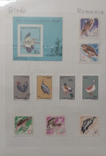 Thematic Birds Stamps of ROMANIA 1 Minature sheet/8 Used Stamps 1 Mint