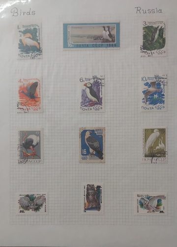 Thematic Birds Stamps of RUSSIA  12 Stamps 9 Used /3 Mint