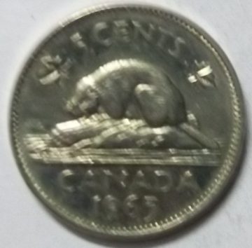 5 Cents Canada 1965 Elizabeth II D.G Regina (used)
