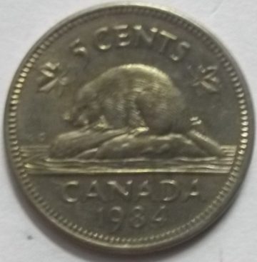 5 Cents Canada 1984 Elizabeth II D.G Regina (used)