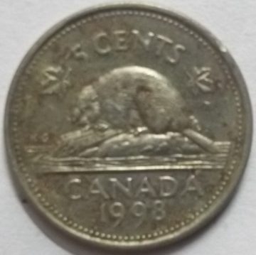 5 Cents Canada 1998 Elizabeth II D.G Regina (used)