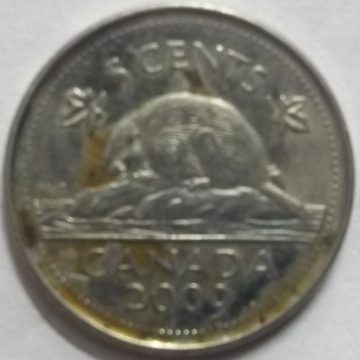 5 Cents Canada 2009 Elizabeth II D.G Regina  (used)