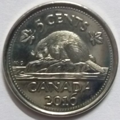 5 Cents Canada 2016 Elizabeth II D.G Regina (unc) | Indian Postage Stamps | Indian Coins | Old Indian Currency | Rare Indian Coins | Numismatic Collection India