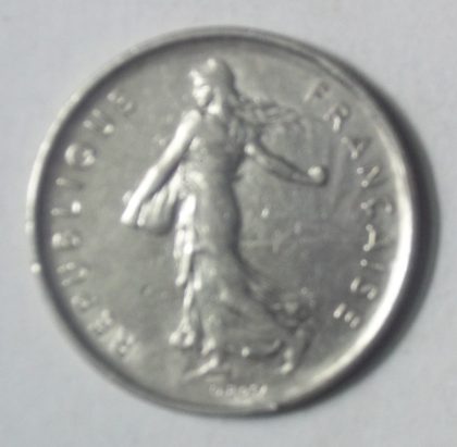 5 Francs 1970 Liberte Egalite Fraternite (used) | Indian Postage Stamps | Indian Coins | Old Indian Currency | Rare Indian Coins | Numismatic Collection India - Image 2